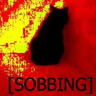 😭 [SOBBING] cat, sobbing, meme, animal, black cat whatsapp sticker