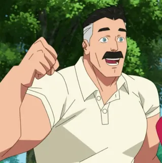 🌐 Omni-Man Invincible Cartoon, Superheld, Viltrumit, Schnurrbart telegram sticker