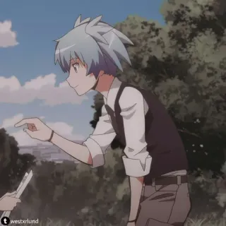 🦕 Nagisa Shiota Assassination Classroom anime, manga, nagisa shiota, assassination classroom, cute, character telegram sticker