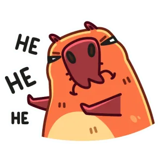 🙅‍♂️ HE
HE
HE คาปิบารา, ตลก, หัวเราะ, น่ารัก, สัตว์, สีส้ม telegram sticker