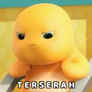 😾 TERSERAH Cartoon, Indonesisch, Terserah, Niedlich, Baby, Orange telegram sticker