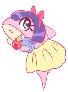 🍎 акула, яблоко, мультфильм, милый, розовый, платье, каваий telegram sticker