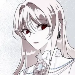 ⛩ Anime, Manga, Kobieta, Portret, Białe włosy, Elegancki, Sztuka cyfrowa telegram sticker