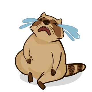 😭 Waschbär, weinend, traurig, Tränen, Cartoon, Tier, Sticker telegram sticker