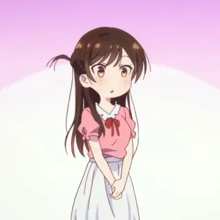 😦 Chizuru Ichinose Rent-A-Girlfriend アニメ, ちびキャラ, 可愛い, マンガ, 女の子, カートゥーン telegram sticker