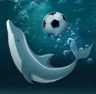 🐬 dolphin, soccer ball, underwater, animal, sports, sea life telegram sticker
