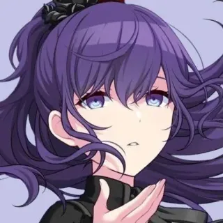 🔮 动漫, 女孩, 紫发, 肖像 telegram sticker