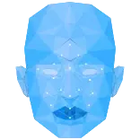 👓 abstrait, art numérique, géométrique, low poly, visage humain, tête, bleu telegram sticker