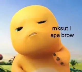 😑 mksut l
apa brow dinosaurier, süß, cartoon, lustig, meme telegram sticker