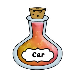 🚗 Car potion, jar, liquid, car, bottle, science, magic, alchemy telegram sticker