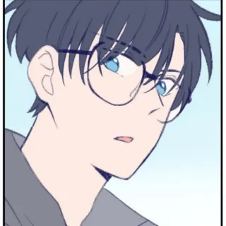 🌨 Anime-Stil, Cartoon-Figur, Mann, Brille, Porträt whatsapp sticker