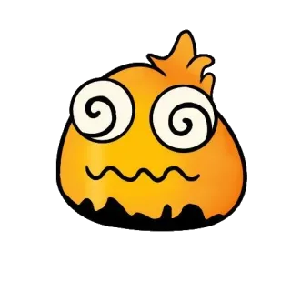 🤯 Dibujos animados, Personaje, Mareado, Naranja, Mancha telegram sticker