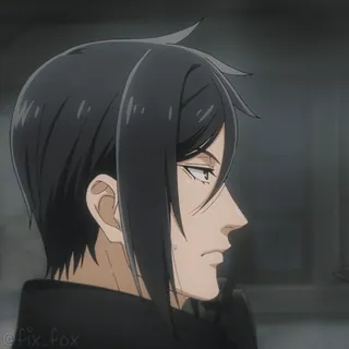 ๐คฌ anime, man, black hair, side profile, character, cartoon telegram sticker