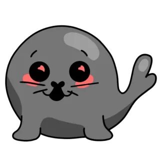 😍 แมวน้ำ, น่ารัก, สัตว์, สัตว์เลี้ยงลูกด้วยนม, การ์ตูน, สติกเกอร์ telegram sticker
