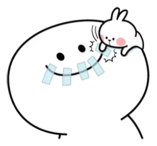 😶 sticker, cute, bunny, character, illustration telegram sticker
