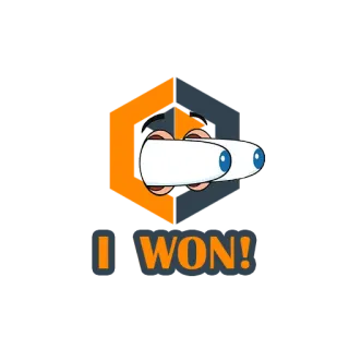 🤩 I WON! победа, глаза, мультфильм, праздник, успех telegram sticker