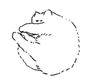 🤍 кот, животное, стикер, рисунок, белый, спящий, милый telegram sticker