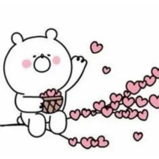 ☺️ ours, coeurs, mignon, amour, dessin animé telegram sticker