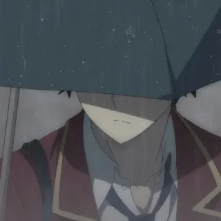 🍋 Anime, Guarda-chuva, Chuva, Masculino, Personagem, Mangá, Menino telegram sticker