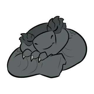 😊 Tier, Dinosaurier, schlafend, süß, grau telegram sticker