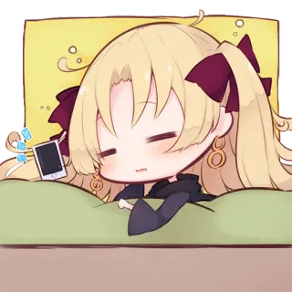 😪 Anime, Chibi, Dormir, Mignon, Blond, Art numérique telegram sticker