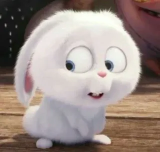 🤫 Snowball The Secret Life of Pets conejo, conejito, lindo, mascota, animal, blanco whatsapp sticker