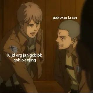☕ goblokan lu asu
lu jd org jan goblok goblok njing Anime, Beleidigung, Slang, Meme, Lustig whatsapp sticker