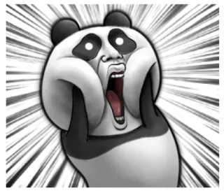 😱 Panda, Meme, Śmieszne, Zszokowany, Krzyczący, Wyraz telegram sticker