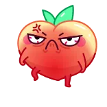 😡 en colère, fruit, pêche, dessin animé, expression telegram sticker