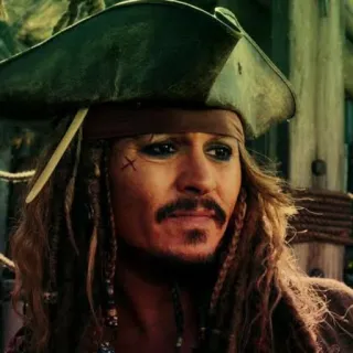 👀 Jack Sparrow Pirates of the Caribbean pirate, captain, sparrow, johnny depp, movie, adventure telegram sticker