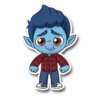 ☺️ Ian Lightfoot Onward cartoon, character, Ian Lightfoot, Onward, elf, Disney, Pixar whatsapp sticker