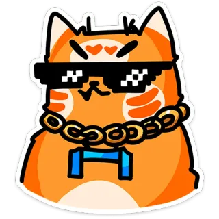 ⭐ Katze, Sonnenbrille, Kette, Swag, Meme, Cool, Lustig telegram sticker