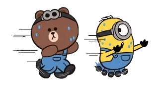 🐻 Minion Cartoon, Animation, Sport, Schweiß, Figur, Minion, Bär telegram sticker