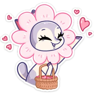 ☺️ desenho animado, animal, flor, corações, fofo, adesivo telegram sticker