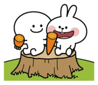😋 konijn, schattig, cartoon, konijntje, dier, kawaii telegram sticker