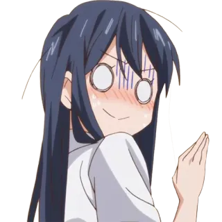 😟 anime, girl, embarrassed, nervous, blush, cartoon telegram sticker