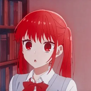 😲 anime, meisje, rood haar, schattig, cartoon telegram sticker