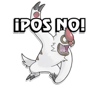 😖 ¡POS NO! pokemon, abomasnow, spanisch, cartoon, aufkleber, text, humor, lustig whatsapp sticker