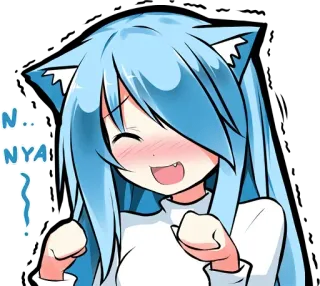 Muki Shy Cat - @Anime_Stickers_Pack whatsapp stickers