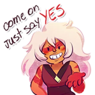 🤑 Jasper Steven Universe Come on just say YES dessin animé, animé, détermination, demande, dire whatsapp sticker