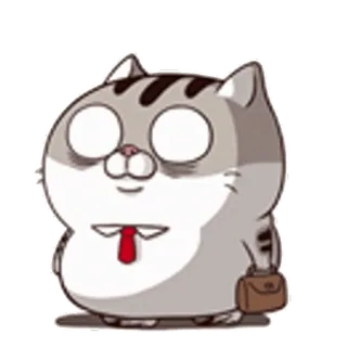 😣 Katze, Büroangestellter, Tier, Cartoon telegram sticker