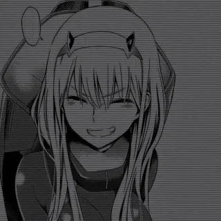 😂 Zero Two Darling in the Franxx Anime, Manga, Zero Two, Darling in the Franxx, Dessin animé whatsapp sticker
