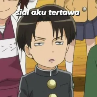 😅 Levi Ackerman Attack on Titan sial aku tertawa anime, attack on titan, levi ackerman, cartoon, meme whatsapp sticker