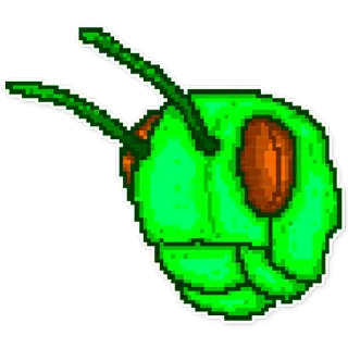 🐲 bicho, verde, insecto, cabeza whatsapp sticker