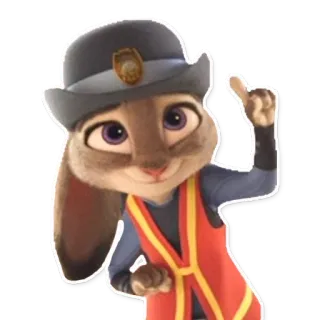 🙂 Judy Hopps Zootopia lapin, police, officier, dessin animé, animal whatsapp sticker