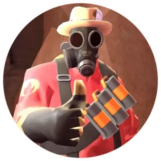 👍 Pyro Team Fortress 2 videogame, personagem, fogo, máscara de gás, joinha, Pyro, Team Fortress 2 telegram sticker