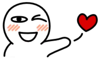 😀 Cartoon, Liebe, Herz, Zwinkern, Emoji, Süß telegram sticker