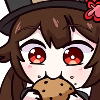 🍪 Hu Tao Genshin Impact อนิเมะ, วิดีโอเกม, Genshin Impact, Hu Tao, คุกกี้, น่ารัก telegram sticker