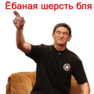 🤬 Ёбаная шерсть бля offensive, curse words, insult, russian, gesture, pointing telegram sticker