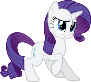 ☺️ Rarity My Little Pony pony, unicorn, cartoon, animal, rarity, my little pony, white, purple telegram sticker